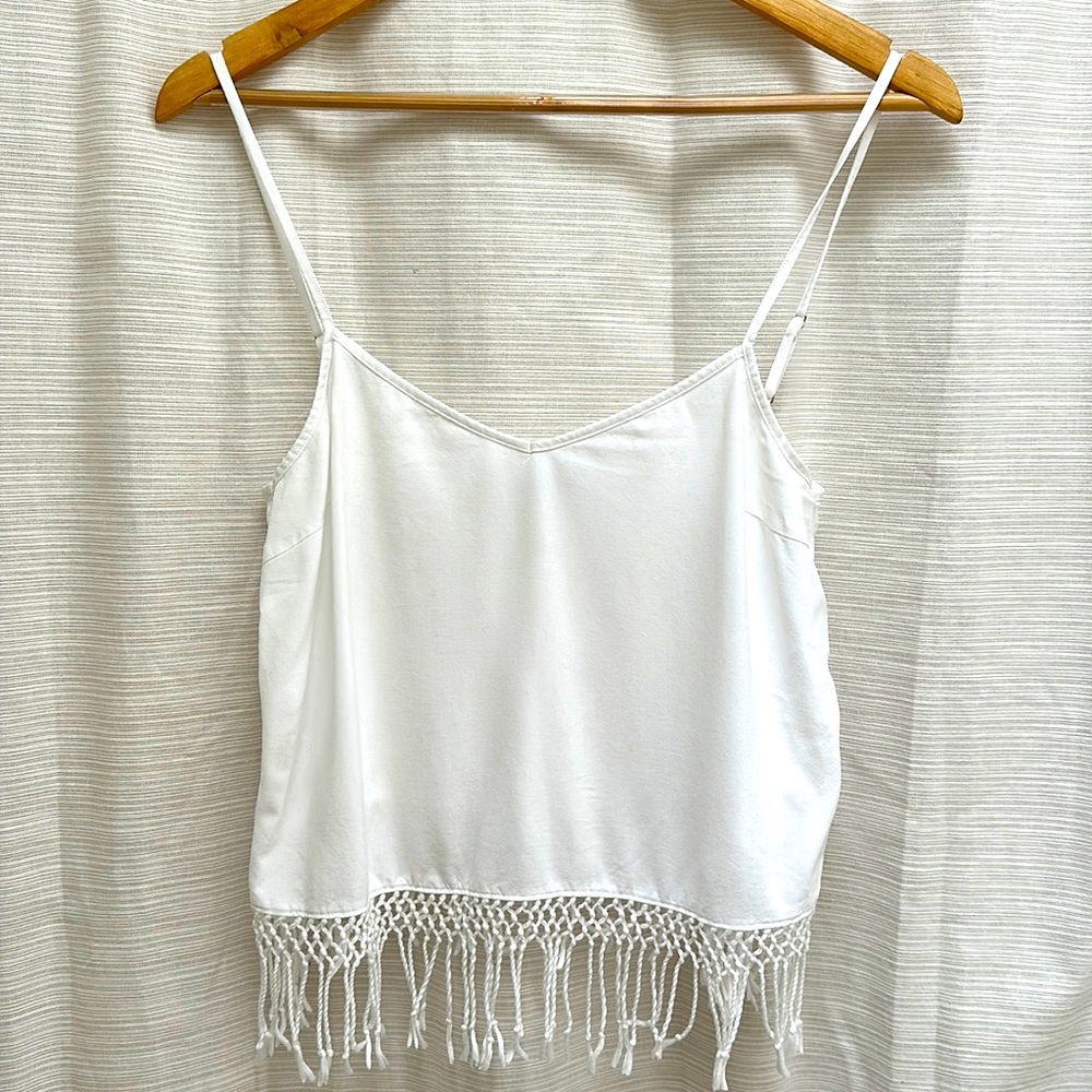 Trina Turk Crop Top with Fringe
